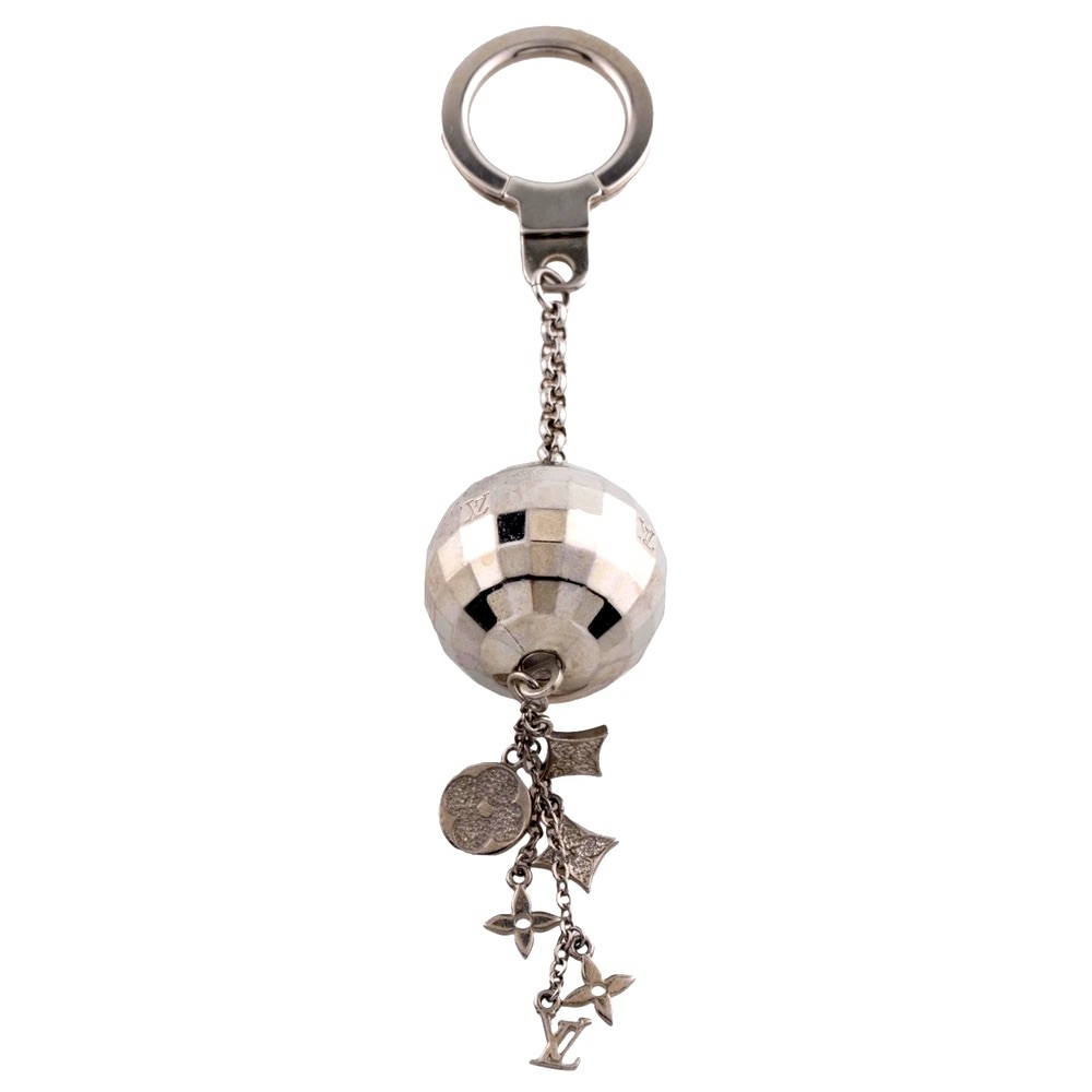 LOUIS VUITTON 
Disco Ball Key Ring Key Chain Silver